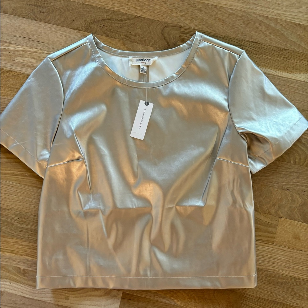 Faux leather top